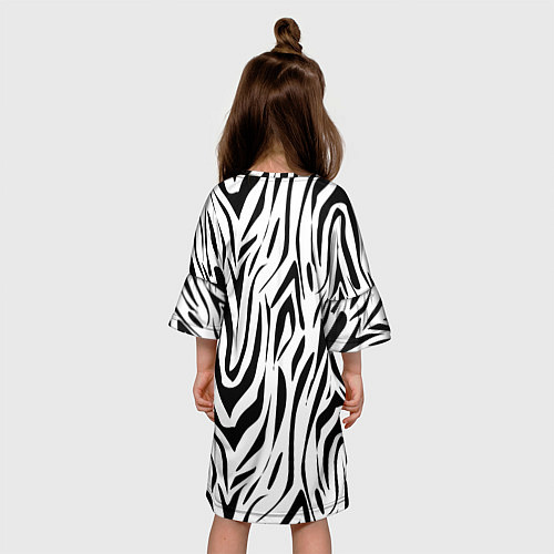 Детское платье Черно-белая зебра / 3D-принт – фото 4