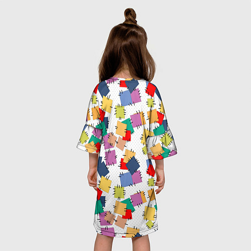 Детское платье Ретро узор-заплатки / 3D-принт – фото 4