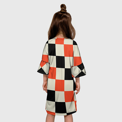 Детское платье Образец шахматной доски / 3D-принт – фото 4