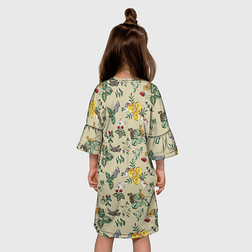 Детское платье Зайчики с Цветочками / 3D-принт – фото 4
