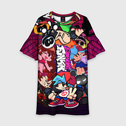 Платье клеш для девочки ВСЕ ПЕРСОНАЖИ ИЗ ИГРЫ, цвет: 3D-принт