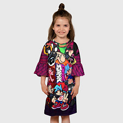 Платье клеш для девочки ВСЕ ПЕРСОНАЖИ ИЗ ИГРЫ, цвет: 3D-принт — фото 2