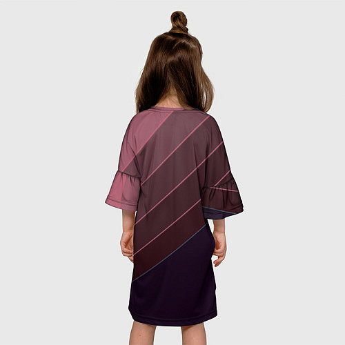 Детское платье Коричнево-фиолетовый узор / 3D-принт – фото 4