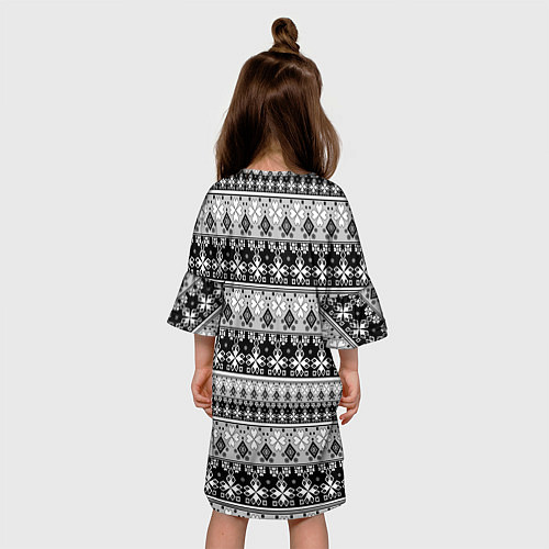 Детское платье Черно-белый орнамент / 3D-принт – фото 4