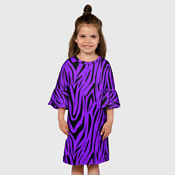 Платье клеш для девочки Абстрактный узор зебра, цвет: 3D-принт — фото 2