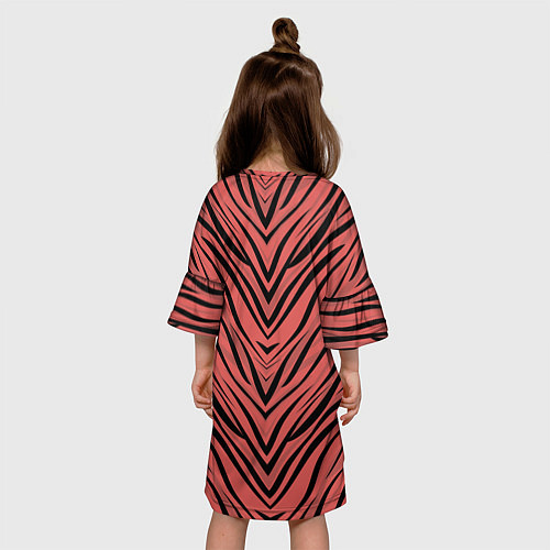 Детское платье Полосатый тигровый узор / 3D-принт – фото 4