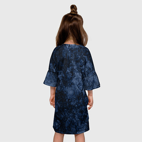 Детское платье Темно-синяя текстура камня / 3D-принт – фото 4