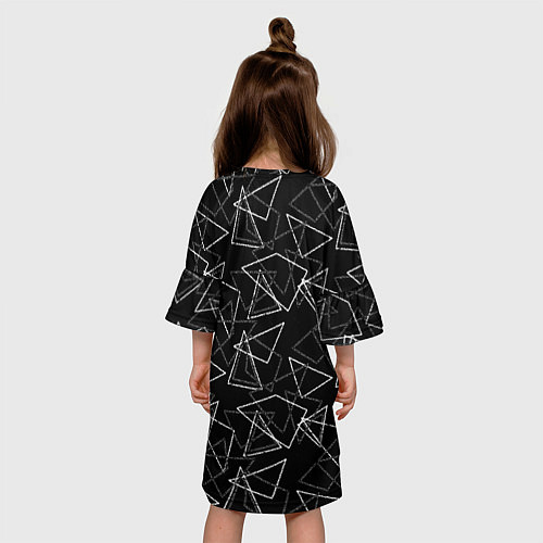 Детское платье Черно-белый геометрический / 3D-принт – фото 4