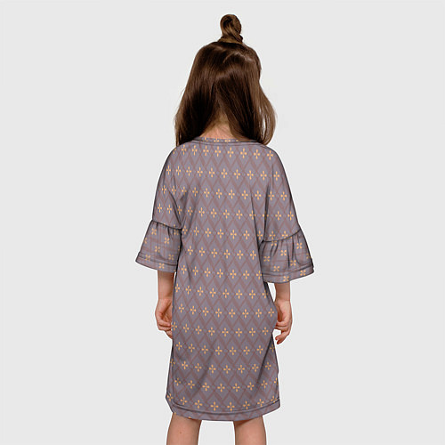 Детское платье Тонкие ромбы / 3D-принт – фото 4