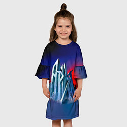 Платье клеш для девочки Ария - Мания величия, цвет: 3D-принт — фото 2