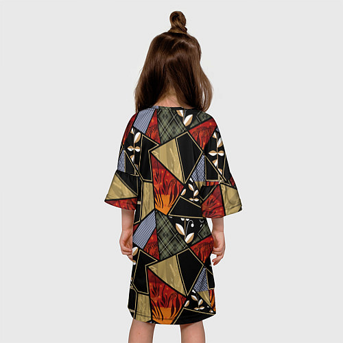 Детское платье Разноцветные заплатки / 3D-принт – фото 4
