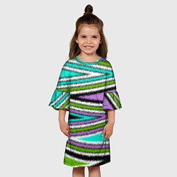 Платье клеш для девочки Абстрактный асимметричный, цвет: 3D-принт — фото 2