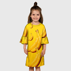 Платье клеш для девочки Банановый рай, цвет: 3D-принт — фото 2