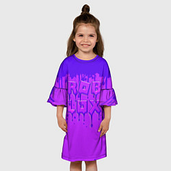 Платье клеш для девочки ROBLOX ФИОЛЕТОВЫЕ ПОДТЕКИ, цвет: 3D-принт — фото 2