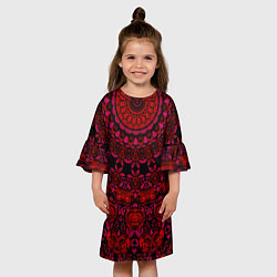 Платье клеш для девочки Акварельный калейдоскоп, цвет: 3D-принт — фото 2