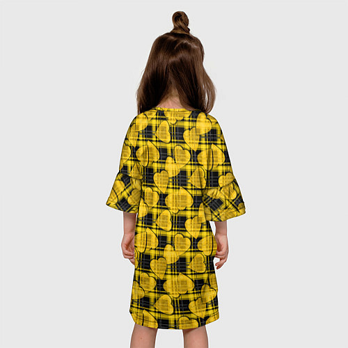 Детское платье Желто-черный модный узор / 3D-принт – фото 4