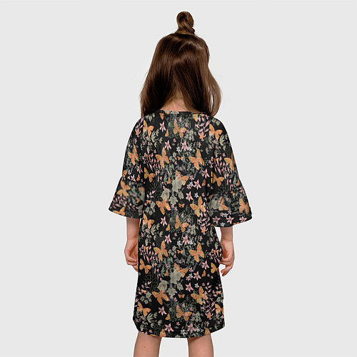 Детское платье Ретро узор Бабочки / 3D-принт – фото 4