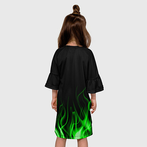 Детское платье MINECRAFT TEXTURE FIRE / 3D-принт – фото 4