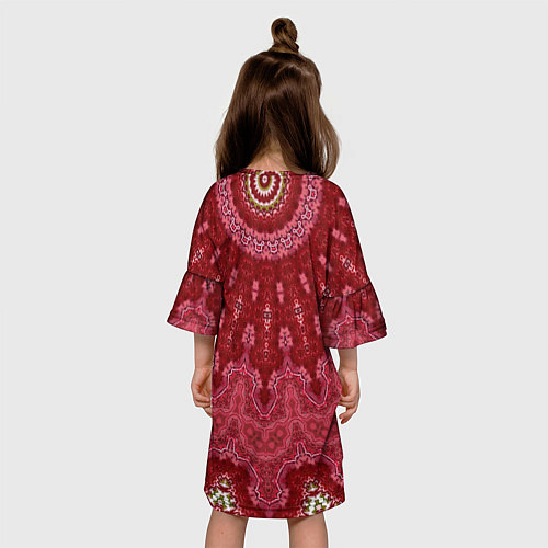 Детское платье Красно-розовый калейдоскоп / 3D-принт – фото 4