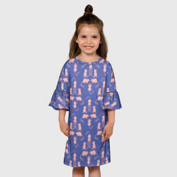 Платье клеш для девочки Мыши паттерн, цвет: 3D-принт — фото 2