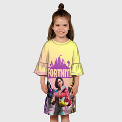Платье клеш для девочки Fortnite Squad, цвет: 3D-принт — фото 2