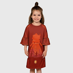 Платье клеш для девочки HU TAO ХУ ТАО ГЕНШИН, цвет: 3D-принт — фото 2