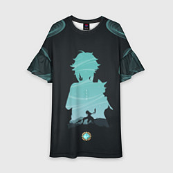 Платье клеш для девочки XIAO СЯО ГЕНШИН, цвет: 3D-принт