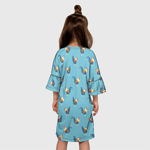 Детское платье Петушки паттерн / 3D-принт – фото 4