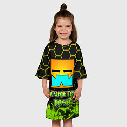 Платье клеш для девочки Geometry Dash, цвет: 3D-принт — фото 2
