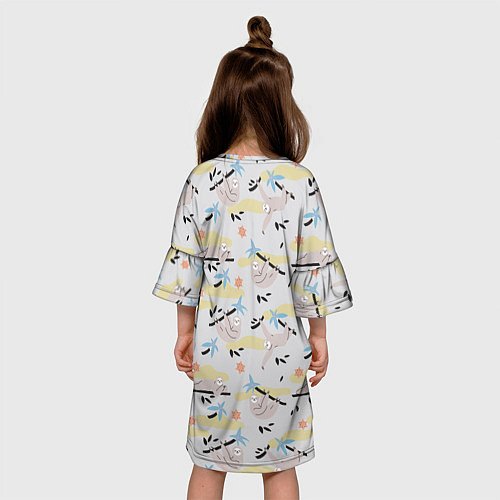 Детское платье Ленивцы паттерн / 3D-принт – фото 4