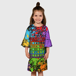 Платье клеш для девочки POP IT БРЫЗГИ КРАСОК ПОП ИТ, цвет: 3D-принт — фото 2