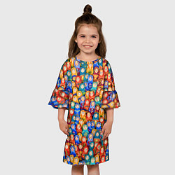 Платье клеш для девочки Матрёшки, цвет: 3D-принт — фото 2