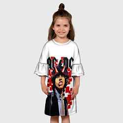 Платье клеш для девочки ACDC Ангус Янг, цвет: 3D-принт — фото 2
