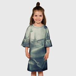 Платье клеш для девочки Туманное будущее, цвет: 3D-принт — фото 2