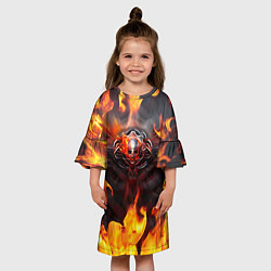 Платье клеш для девочки FIRE GEARS OF WAR ПОСТЕР В ОГНЕ Z, цвет: 3D-принт — фото 2