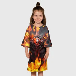Платье клеш для девочки FIRE GEARS OF WAR ПОСТЕР В ОГНЕ Z, цвет: 3D-принт — фото 2