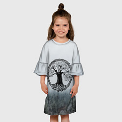 Платье клеш для девочки Иггдрасиль Yggdrasil Z, цвет: 3D-принт — фото 2