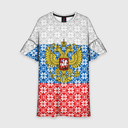 Платье клеш для девочки Россия Алатырь, цвет: 3D-принт