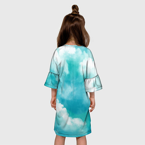 Детское платье Голубое Небо Blue Sky Z / 3D-принт – фото 4