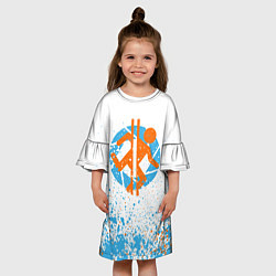 Платье клеш для девочки PORTAL 2, цвет: 3D-принт — фото 2