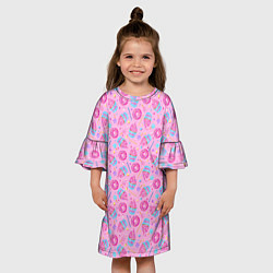 Платье клеш для девочки Сласти, цвет: 3D-принт — фото 2