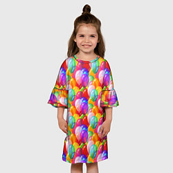 Платье клеш для девочки Воздушные Шары, цвет: 3D-принт — фото 2