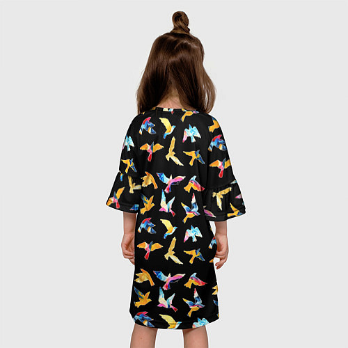 Детское платье Акварельные птица / 3D-принт – фото 4