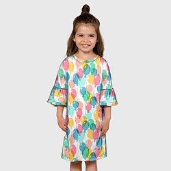 Платье клеш для девочки Шарики, цвет: 3D-принт — фото 2
