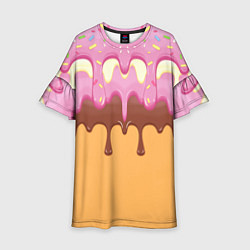 Платье клеш для девочки Мороженое Ice Scream Z, цвет: 3D-принт
