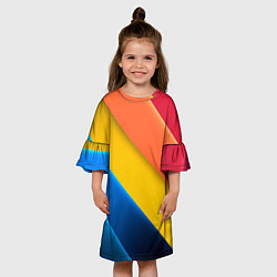 Платье клеш для девочки Полутона и оттенки, цвет: 3D-принт — фото 2