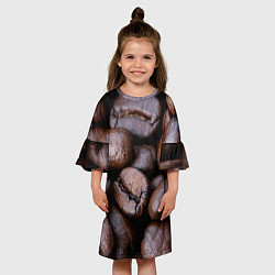 Платье клеш для девочки Кофейные зёрна, цвет: 3D-принт — фото 2