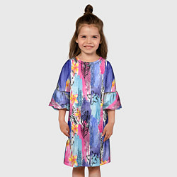 Платье клеш для девочки Осенний паттерн, цвет: 3D-принт — фото 2