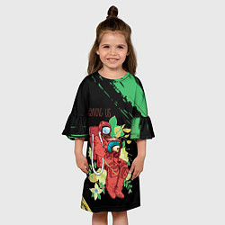 Платье клеш для девочки Among Us Амонг Ас Z, цвет: 3D-принт — фото 2