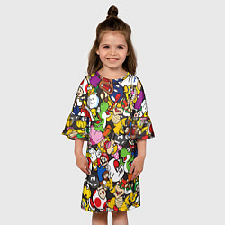Платье клеш для девочки Mario ALLSTARS, цвет: 3D-принт — фото 2